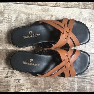 Tan leather Etienna Aigner sandals
